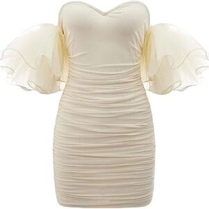 Cream Off-Shoulder Dress